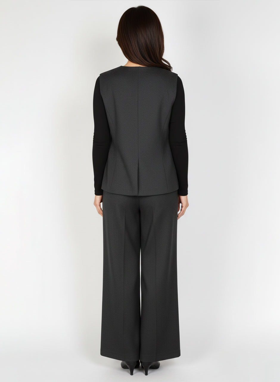 Classic Wool-Blend Three-piece Set (Charcoal)