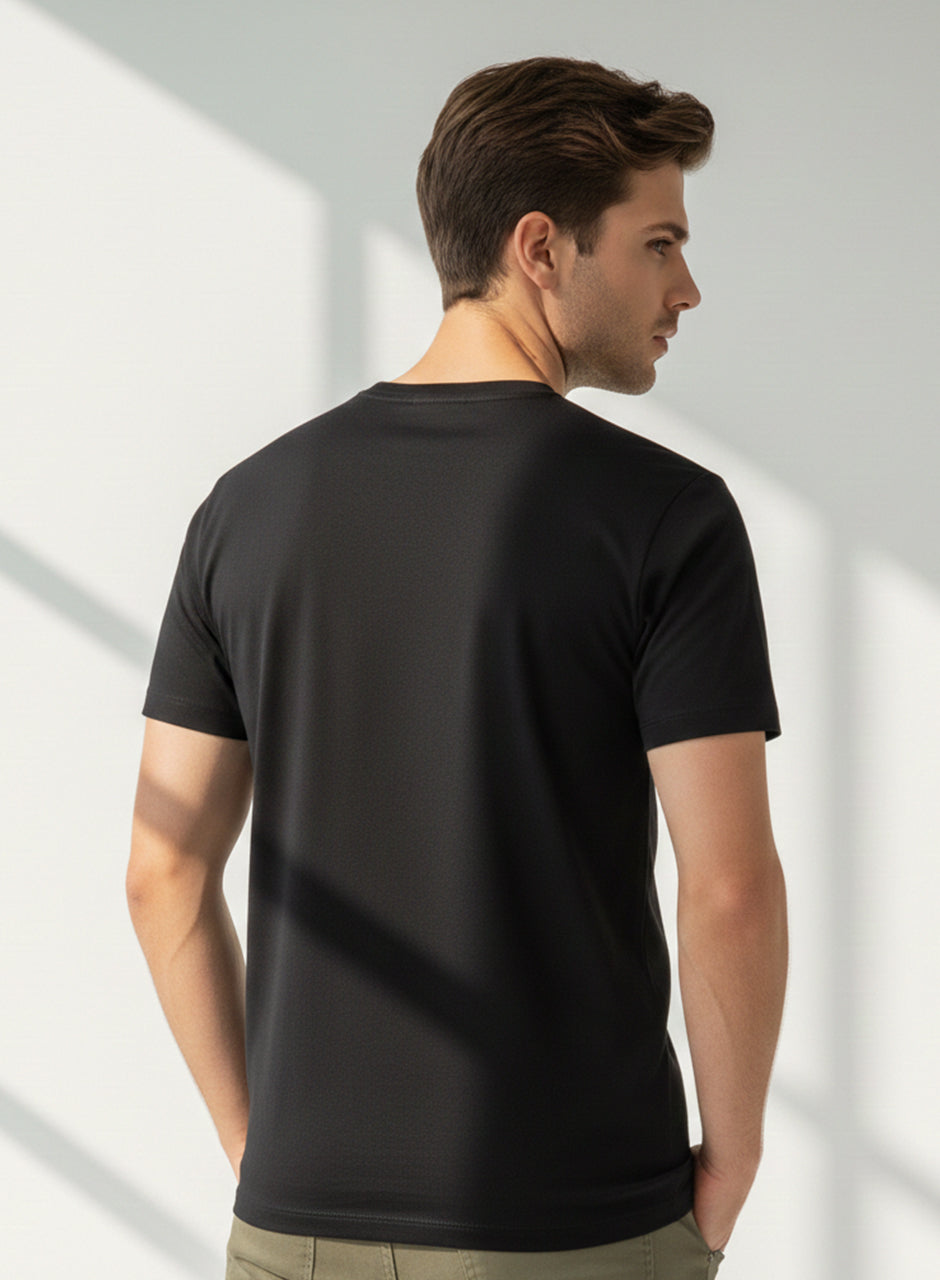 Black Men Crew-Neck T-Shirt